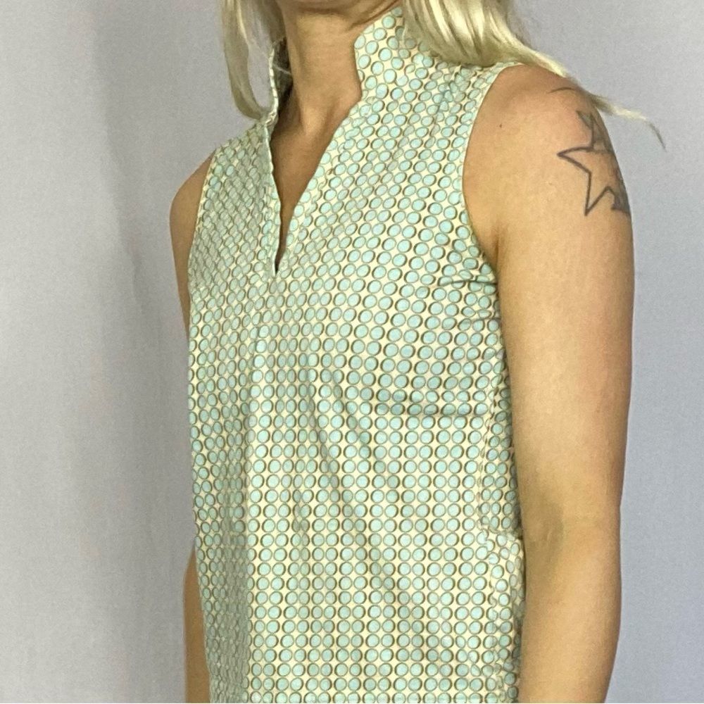 Vintage House Shirt Sport Haley Teal Yellow Mod 50s size xs